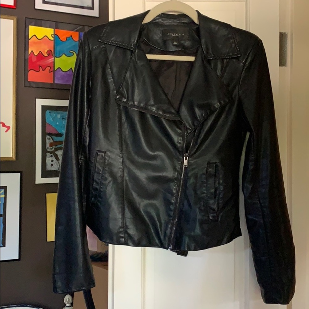 Ann Taylor black leather jacket